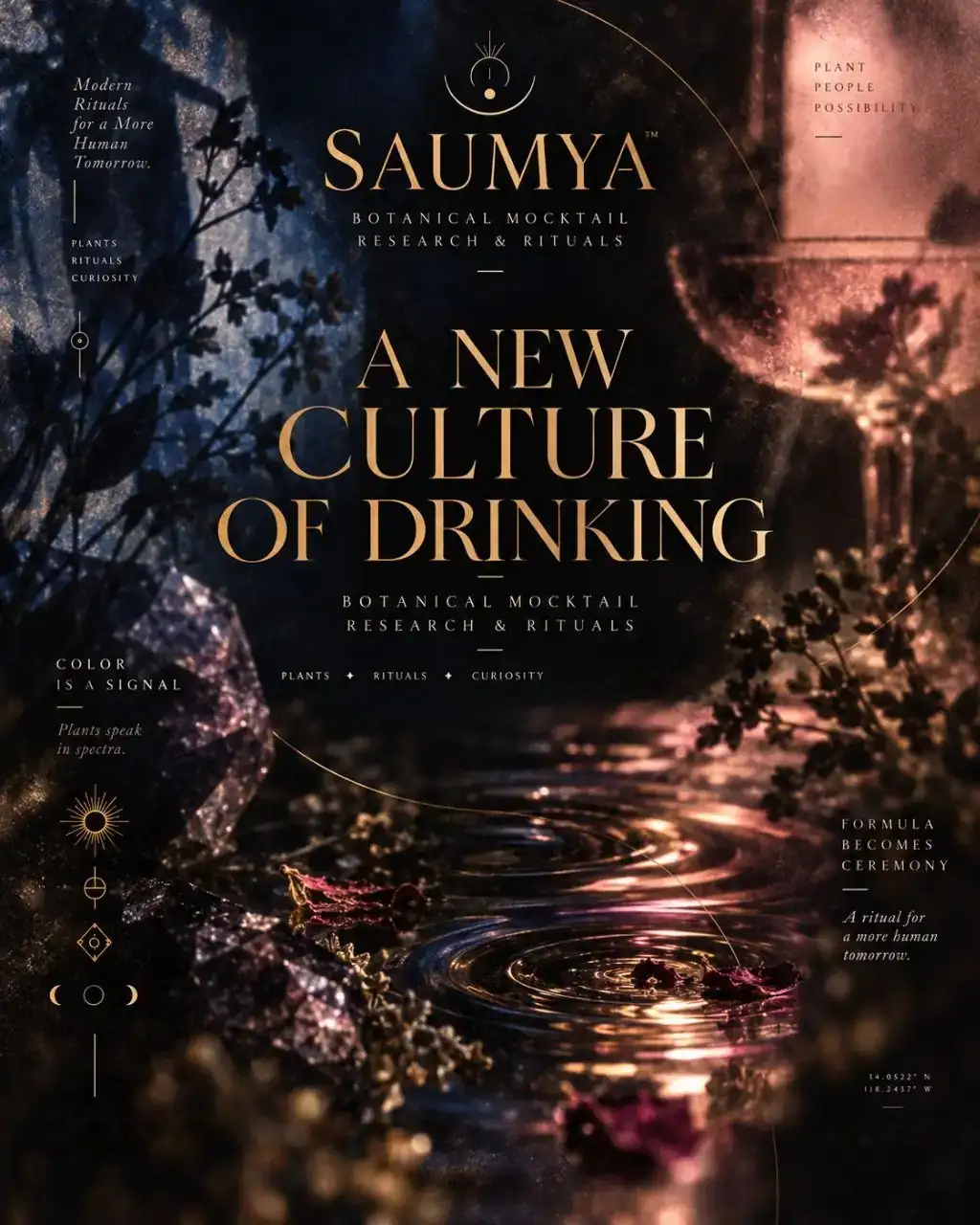 Conceptual render: SAUMYA poster — A New Culture of Drinking, full study by Ocín